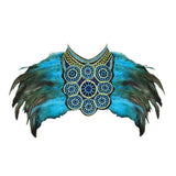 Maxbell Artificial Feather Shrug Shawl Lady Shoulder Wrap for Cocktail Gift New Year Blue