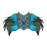 Maxbell Artificial Feather Shrug Shawl Lady Shoulder Wrap for Cocktail Gift New Year Blue
