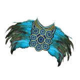 Maxbell Artificial Feather Shrug Shawl Lady Shoulder Wrap for Cocktail Gift New Year Blue