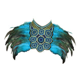 Maxbell Artificial Feather Shrug Shawl Lady Shoulder Wrap for Cocktail Gift New Year Blue