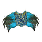 Maxbell Artificial Feather Shrug Shawl Lady Shoulder Wrap for Cocktail Gift New Year Blue