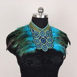 Maxbell Artificial Feather Shrug Shawl Lady Shoulder Wrap for Cocktail Gift New Year Blue