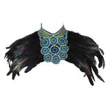 Maxbell Artificial Feather Shrug Shawl Lady Shoulder Wrap for Cocktail Gift New Year Black