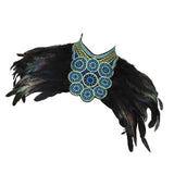 Maxbell Artificial Feather Shrug Shawl Lady Shoulder Wrap for Cocktail Gift New Year Black