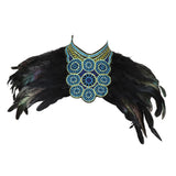 Maxbell Artificial Feather Shrug Shawl Lady Shoulder Wrap for Cocktail Gift New Year Black