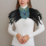 Maxbell Artificial Feather Shrug Shawl Lady Shoulder Wrap for Cocktail Gift New Year Black