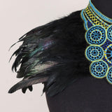 Maxbell Artificial Feather Shrug Shawl Lady Shoulder Wrap for Cocktail Gift New Year Black