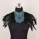 Maxbell Artificial Feather Shrug Shawl Lady Shoulder Wrap for Cocktail Gift New Year Black