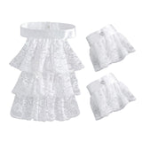 Maxbell Lace Jabot and Cuffs Set Removable Steampunk Clothing Accessories for Adults