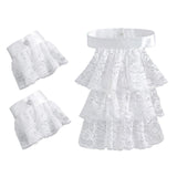 Maxbell Lace Jabot and Cuffs Set Removable Steampunk Clothing Accessories for Adults