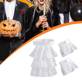 Maxbell Lace Jabot and Cuffs Set Removable Steampunk Clothing Accessories for Adults