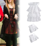 Maxbell Lace Jabot and Cuffs Set Removable Steampunk Clothing Accessories for Adults