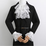 Maxbell Lace Jabot and Cuffs Set Removable Steampunk Clothing Accessories for Adults