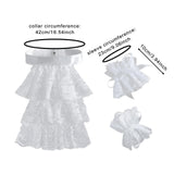 Maxbell Lace Jabot and Cuffs Set Steampunk Clothing Accessories Colonial Lace Collar