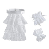 Maxbell Lace Jabot and Cuffs Set Steampunk Clothing Accessories Colonial Lace Collar