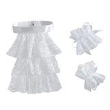 Maxbell Lace Jabot and Cuffs Set Steampunk Clothing Accessories Colonial Lace Collar