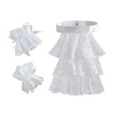 Maxbell Lace Jabot and Cuffs Set Steampunk Clothing Accessories Colonial Lace Collar