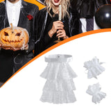 Maxbell Lace Jabot and Cuffs Set Steampunk Clothing Accessories Colonial Lace Collar