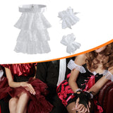 Maxbell Lace Jabot and Cuffs Set Steampunk Clothing Accessories Colonial Lace Collar