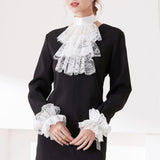Maxbell Lace Jabot and Cuffs Set Steampunk Clothing Accessories Colonial Lace Collar