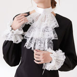Maxbell Lace Jabot and Cuffs Set Steampunk Clothing Accessories Colonial Lace Collar