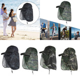 Maxbell Sun Cap for Men Women Detachable Neck Flap and Face Cover for Outdoor Sports Style A