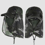Maxbell Sun Cap for Men Women Detachable Neck Flap and Face Cover for Outdoor Sports Style C