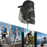 Maxbell Sun Cap for Men Women Detachable Neck Flap and Face Cover for Outdoor Sports Style C