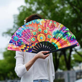 Maxbell Foldable Hand Fan Novelty Kung Fu Fan for Wedding Stage Performance Birthday Flower
