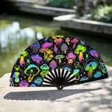 Maxbell Foldable Hand Fan Novelty Kung Fu Fan for Wedding Stage Performance Birthday Mushroom