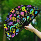 Maxbell Foldable Hand Fan Novelty Kung Fu Fan for Wedding Stage Performance Birthday Mushroom