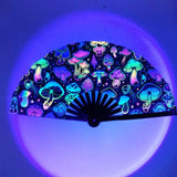 Maxbell Foldable Hand Fan Novelty Kung Fu Fan for Wedding Stage Performance Birthday Mushroom