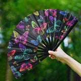 Maxbell Foldable Hand Fan Novelty Kung Fu Fan for Wedding Stage Performance Birthday Butterfly