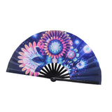 Maxbell Foldable Hand Fan Novelty Kung Fu Fan for Wedding Stage Performance Birthday Large Flower