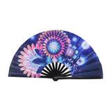 Maxbell Foldable Hand Fan Novelty Kung Fu Fan for Wedding Stage Performance Birthday Large Flower