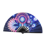 Maxbell Foldable Hand Fan Novelty Kung Fu Fan for Wedding Stage Performance Birthday Large Flower