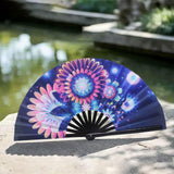 Maxbell Foldable Hand Fan Novelty Kung Fu Fan for Wedding Stage Performance Birthday Large Flower