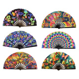 Maxbell Folding Fan Props Foldable with Bamboo Frames for Night Club Parties Cosplay Mushroom