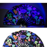 Maxbell Folding Fan Props Foldable with Bamboo Frames for Night Club Parties Cosplay Mushroom