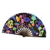 Maxbell Folding Fan Props Foldable with Bamboo Frames for Night Club Parties Cosplay Mushroom