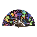 Maxbell Folding Fan Props Foldable with Bamboo Frames for Night Club Parties Cosplay Mushroom