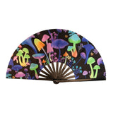 Maxbell Folding Fan Props Foldable with Bamboo Frames for Night Club Parties Cosplay Mushroom