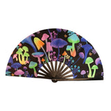 Maxbell Folding Fan Props Foldable with Bamboo Frames for Night Club Parties Cosplay Mushroom