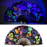 Maxbell Folding Fan Props Foldable with Bamboo Frames for Night Club Parties Cosplay Mushroom