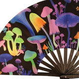 Maxbell Folding Fan Props Foldable with Bamboo Frames for Night Club Parties Cosplay Mushroom