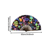 Maxbell Folding Fan Props Foldable with Bamboo Frames for Night Club Parties Cosplay Mushroom
