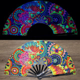 Maxbell Folding Fan Props Foldable with Bamboo Frames for Night Club Parties Cosplay Gears