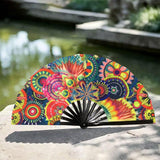 Maxbell Folding Fan Props Foldable with Bamboo Frames for Night Club Parties Cosplay Gears