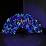 Maxbell Folding Fan Props Foldable with Bamboo Frames for Night Club Parties Cosplay Butterfly