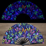 Maxbell Folding Fan Props Foldable with Bamboo Frames for Night Club Parties Cosplay Butterfly